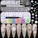 BELICEY Nail Art Rhinestones Kit 3d Colorful Acrylic Flower Nail Charms Pendant Mix Sizes Flower Pearl Nail Charms With Starry AB Nail Gems Crystals for Nails Charm DIY Jewelry Accessories Crafting A00