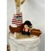4x Edible Pirate Cake Toppers Set - Handmade Icing Fondant Pirate Ship Bag Map Birthday Baby Showers Cupcake Decor Supplies Comes with an Edible Glue - Buy Online on SooperMarket.com