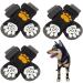 SCIROKKO 3 Pairs Anti-Slip Dog Socks - Adjustable Pet Non-Slip Paw Protection with Golden Paw Pattern for Puppy Doggy Indoor Traction Control Wear on Floor L - Paw width 3.13 in Black