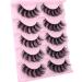 Wiwoseo Natural Mink False Eyelashes - 5 Pairs Fluffy Wispy 16MM Faux Mink Lashes - Buy Online on SooperMarket.com
