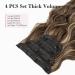 REECHO Blonde Hair Extensions 4PCS Clip in Hair 20 Thick Long Beach Wave Synthetic Hairpieces 6H12-Chocolate Brown with Blonde Highlights, 24 Inch, Pack of 4, 280g - Buy Online on SooperMarket.com
