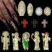 24pcs Religious Nail Charms Kit - San Judas Virgin Mary Cross 3D Nail Gems in Gold and Silver - Buddha Charms and Rhinestones for Nail Art - Buy Online on SooperMarket.com