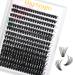 HxyGogo Lash Clusters DIY Eyelash Extenisons Natural Look Wispy Clusters Lashes 8-16MM D Curl Individual Lashes 280 pcs DIY at Home Wispy Fluffy Lash Extensions Reusable Individuals(50D) Cluster-50D