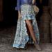 Sanahy Women Boho Floral Print High Low Maxi Dress - Blue XL - Buy Online on SooperMarket.com