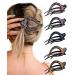 5PCS Rhinestone French Hair Clips for Women Thick Hair No Slip Curved Claw Clips Strong Hold Flat Hair Clip (Curved(Medium 3.74))