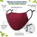 Euroca Cloth Face Mask 4 Layer Reusable Washable Adjustable For Adult Mens Womens Teens -4 Filters included Burgundy - Buy Online on SooperMarket.com