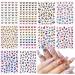 Eseres 10 Sheets 3D Laser Butterfly Nail Stickers - Self-Adhesive Colorful Butterflies Decals for Nail Art - Buy Online on SooperMarket.com