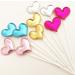 AILEXI Handmade 10 Leather Reflective Glitter Cake Topper for Cake Cup Cake and Ice Cream - Multicolor Hearts