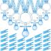 48 Pieces Baby Shower Decorations 24 Plastic Pacifiers and 24 Mini Clothes Pins Transparent Baby Showers Pacifiers Necklace Baby Girl Boy Pacifier Necklace for Party Favor Plastic Clothespins (Blue)