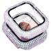 Surace Compatible with Apple Watch Case 44mm 300 Diamonds with Screen Protector for Apple Watch Series 6/5/4/3/2/1 Bling Case Tempered Glass Protective Cover for 38mm 40mm 42mm 44mm Rainbow Iridescent with Tempered Glass Screen Protector 44mm
