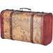 Vintage Composite Wood Portable Suitcase with Map Pattern - Stylish Storage Chest for International Shipping - Buy Online on SooperMarket.com