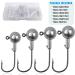 Jig Heads & Angel Hook Set - 30 Stk Rubber Fishing Jig Hooks with Round Jighead for Predatory Fishing | High-Quality Lead Head Hooks - Buy Online on SooperMarket.com