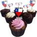 Chile Flag Rugby Ball Food & Cupcake Picks Toppers Party Decorations (14 Pack) - Buy Online on SooperMarket.com