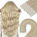 Youngsee real hair Extensions Tape Blond 50 cm Tap Extensions Real Hair Ashblond with Blond Invisible Tape Extensions Remy Extensions Real Hair Tape In Hair Cycle Tape Real Hair 50g 20pcs #18/613 50 cm 2- #18P613