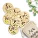 Beautiful Baby Monthly Milestone Cards - The Perfect Newborn Photography Props to Document Your Babys Growth - 10 Reversible Wooden Circles/Discs incl. Announcement & Hello World Sign