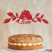 Personalize Pro Love Bird Glitter Cake Topper Cupcake Topper Perfect for Your Special Day Love Theme Wedding Engagement Anniversaries Valentine's Day Cake Picks Decorations - Red Love with Birds Kissing Red