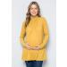 Bump Maternity High Neck Knit Sweater - XL Mustard Tunic Top | Made in USA - Buy Online on SooperMarket.com