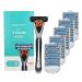 Amazon Basics 3-Blade MotionSphere Razor for Men with Dual Lubrication, Handle & 20 Cartridges (Cartridges fit Amazon Basics Razor Handles only) (Previously Solimo) 21 Piece Set
