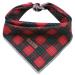 lionet paws Dog Bandana Headscarves Dog Scarf Triangular Scarf for Small Medium and Large Dogs L (Pack of 1) Red&Green Checked