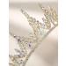 SweetV Gold Tiara Crown for Wedding, Quinceanera, Prom - Iridescent Crystal Hair Accessories for Women and Girls - Buy Online on SooperMarket.com