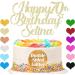 Personalised Happy Birthday Cake Topper Cake Decorations Double Sided Glitter Cake Toppers Custom Gifts for Women Men Friend with Any Age Name on 1st 10th 20th 30th 40th 50th (Champagne Gold) - Buy Online on SooperMarket.com