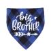 Plaid Dog Bandana Scarf Big Sister Brother Dog Bandana Buffalo Plaid Triangle Dog Scarf Reversible Plaid Triangle for Small Medium Dogs Pets (blue)