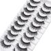 MilyBest 10 Pairs Asian Spiky Anime Mink Cat Eye False Eyelashes | Fluffy Wispy Clear Band for Natural Look & Extensions Pack A-Chic - 18MM - Buy Online on SooperMarket.com