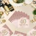 40 Pink Napkins for 40th Birthday Celebration | 40 Pieces 33x33cm Paper Napkins for Party Decorations - Buy Online on SooperMarket.com