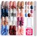 Teenitor Short Press on Nails Round Fake Nails Glossy Glue on Nails 288pcs Glitters Press on Nails