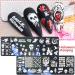 6Pcs Halloween Nail Stamping Plates - Pumpkin, Grimace, Skull Eye Designs | Holiday Party Manicure Stencils - Buy Online on SooperMarket.com