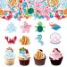 Alegre edible marine animals decoration for cake 56 pieces of ocean theme tortendeco edible dining paper tortendeko underwater world edible seahorses cupcake topers seafish muffin decoration for baptism birthday sea animals decorative cake