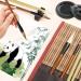 10-Piece Chinese Calligraphy Brushes Set with Bamboo Holder - SUNJOYCO Painting Writing Brush for Kanji Japanese Sumi Drawing, Watercolor Art Brushes for Beginners - Buy Online on SooperMarket.com