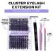 DIY Lash Extensions Set - Cluster Lashes with Eyeholder Bond & Seal - C3+C9-C Curl (12-16mm) Kit for At-Home Application - Buy Online on SooperMarket.com