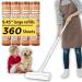 45 Inch Long Handle Lint Roller Extra Sticky for Carpet 9.45'' Large Surface Pet Hair Remover for Couch Sticky Roller for Floor Pick Up Larger Pieces by Frescares 1 Roller Stick+4 Roller Refills 1lint Roller+4 Roller Refills
