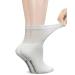 Yomandamor Ladies 6 Pairs Bamboo Diabetic Ankle Socks with Non-Binding Top And Cushion Sole L Size 3-8 6 Pairs White