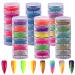 Duufin 36 Colors Pigment Nail Powder Colorful Luminous Pigment Powder Iridescent Pearlescent Powder Pigment for Nail Art, Body and Crafts Vibrant