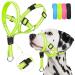 Weesiber soft dog collar adjustable dog head dishes padded no pulling halter with reflective safety strips for training and walking (green m) medium green