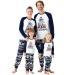 PATPAT Family Matching Christmas Pajamas Tree Snowflake and Letters Print Sleepwear Long-sleeve Pajamas Sets Family Xmas Outfits Kids 8-9 Years Blue
