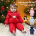 JiAmy Baby Snowsuit Hooded Romper | Cartoon Bear Winter Outfit | Red | 6-12 Months - Buy Online on SooperMarket.com