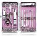 Manicure Set Professional nail clipper kit pedicure kit -12 pieces of care set made of stainless steel nail care tools travel grooming kit (pink)