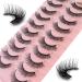 False Eyelashes Russian Strip Lashes 10 Pairs Reusable Natural Look 7D Faux Mink Lashes Fluffy Volume Wispy Fake Eyelashes Handmade Thick Soft Long Dramatic Eyelashes for Makeup (7D01)