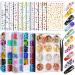12 Sheets Nail Art Stickers Flower Nail Stickers Decal 3D Self-Adhesive, Teenitor Nail Art Decoration with Nail Art Glitter Butterfly Heart Sequins Nail Foil Flakes Nail Art Flower Slices