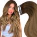 Laavoo 60cm Extensions real hair tape balayage brown glue in hair real hair extensions tape #6/8/14 medium brown ombre light brown and darkest blonde tape extensions real hair 50g 20pcs 60cm-20Pcs 3.3 #6/8/14