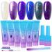 Makartt Poly Nail Gel Kit Galaxy Colors 15ML Gel Nail Buidler for Nail Extesion Gel Colors 6 Shimmer Night Sky Hard Gel for Nails UV Nail Gel Acrylic Gel All-in-one Gel Nail Starter Kit Galaxy Color Set