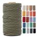 GANXXET Bay Leaf Color Macrame Cotton Cord 2mm 3 ply Recycled | 3 Strands x 480 Feet / 160 Yards | Cord for DIY Macrame and Crafts  Wall Hangings  Plant Hangers  Coasters