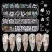 3D Nail Charms 2 Boxes Multi-Shape Aurora Bow Butterfly Bear Flower Nail Art Charms Nail Pearls Rhinestones Gems Nail Art Chains for Nail Art Decoration DIY Crafts (C)