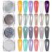 BORN PRETTY Chrome Powder,Metallic Mirror Pearl Holographic Pigment Powder Manicure Nail Art Decoration Sets A-nail powder set