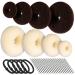 8pcs Hair Donut Bun Maker, FANDAMEI Hair Bun Maker Set with 4pcs Dark Brown &4pcs Beige Donut Bun Makers (2 extra-large, 2 large, 2 medium and 2 small), 5 pieces Hair Elastic Bands,20 pieces Hair Pins