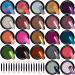 Duufin 22 Colors Nail Chrome Powder Metallic Chrome Nails Powder Mirror Effect Nail Art Powder Holographic Aurora Powder for Nails Gel Polish with 22pcs Eyeshadow Sticks, 1g/Jar Chrome and holo