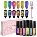 9D Cat Eye Gel Nail Polish Magnetic Cat Eye Gel Polish Set 8ml*6 with 1Magnets Classic Colors Chameleon Magic Galaxy Effect Soak off Nail Art - Sparkle Stunning Gel Polish Gift for Women